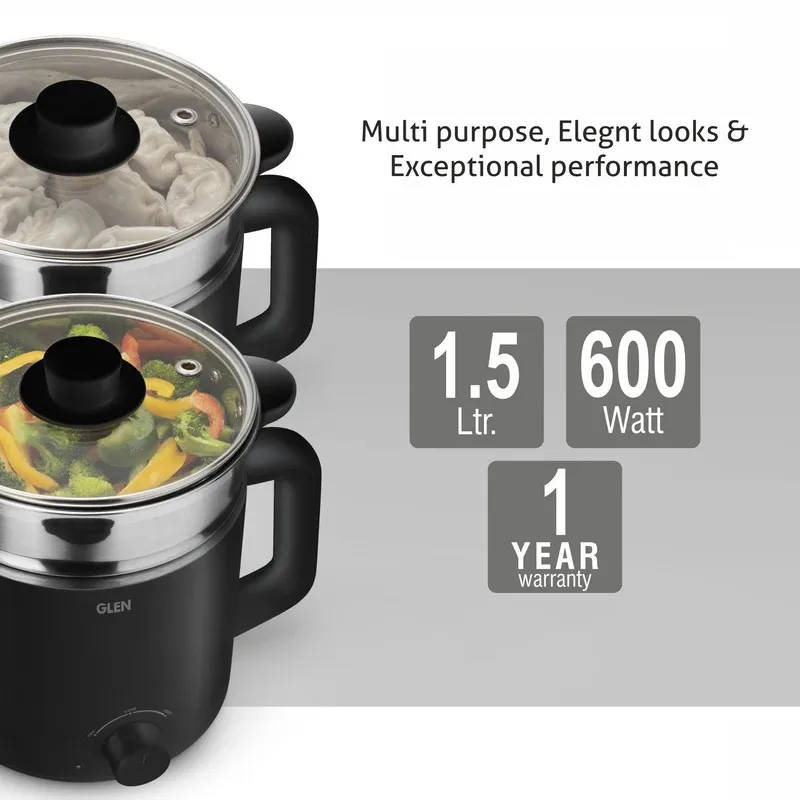 Glen Student Combo – Multi Cooker, Electric Kettle & 1400W Induction Cooktop | 3-in-1 Affordable Kitchen Appliance Combo - Image