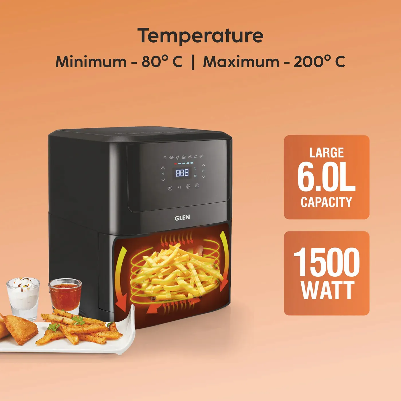 Glen Trending Combo – 6L Digital Air Fryer, 2200W Infrared Cooktop & 16 Egg Boiler Plus | 3-in-1 Smart Kitchen Appliance Combo - Image