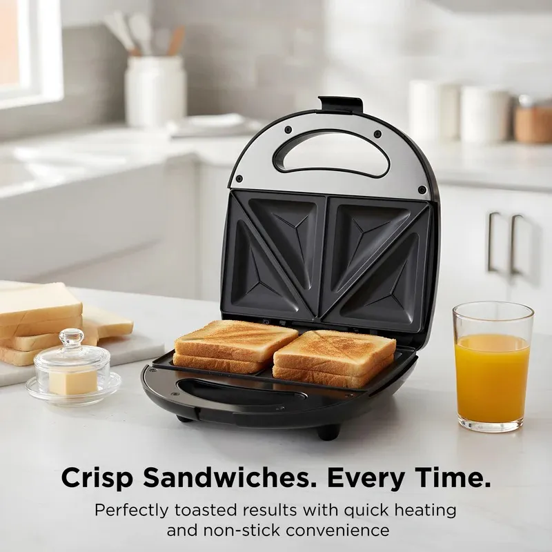 Glen Breakfast Combo – Coffee Maker, 2 Slice Auto Pop-up Toaster & Sandwich Maker | 3-in-1 Breakfast Appliance Combo - Image