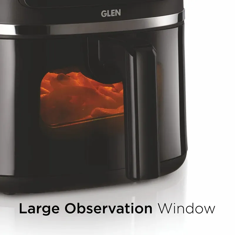 Glen Digital Air Fryer 4.2 Litre Capacity with 8 Pre Set Menu Timer, Temperature Control, 1350W -Black (SA3061DIGI) - Image
