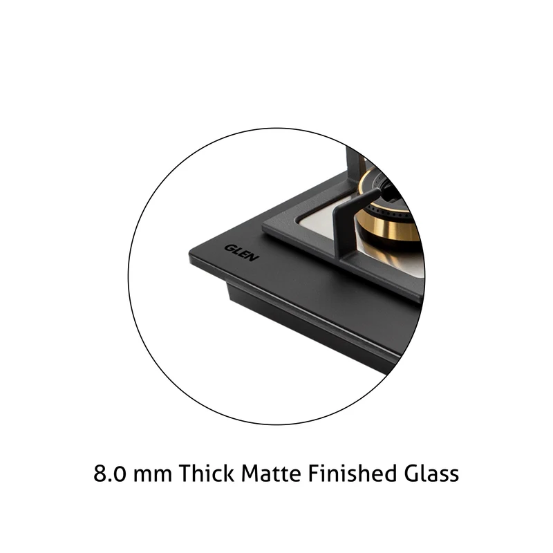 Glen 4 Burner Glass Gas Hob Top Brass Burner (1094XLCIHTT2TRMG) - Image