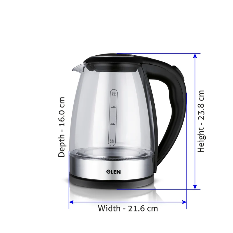 Glen Electric Glass Kettle 1.8 Litre , 2000 W - (9012) - Image