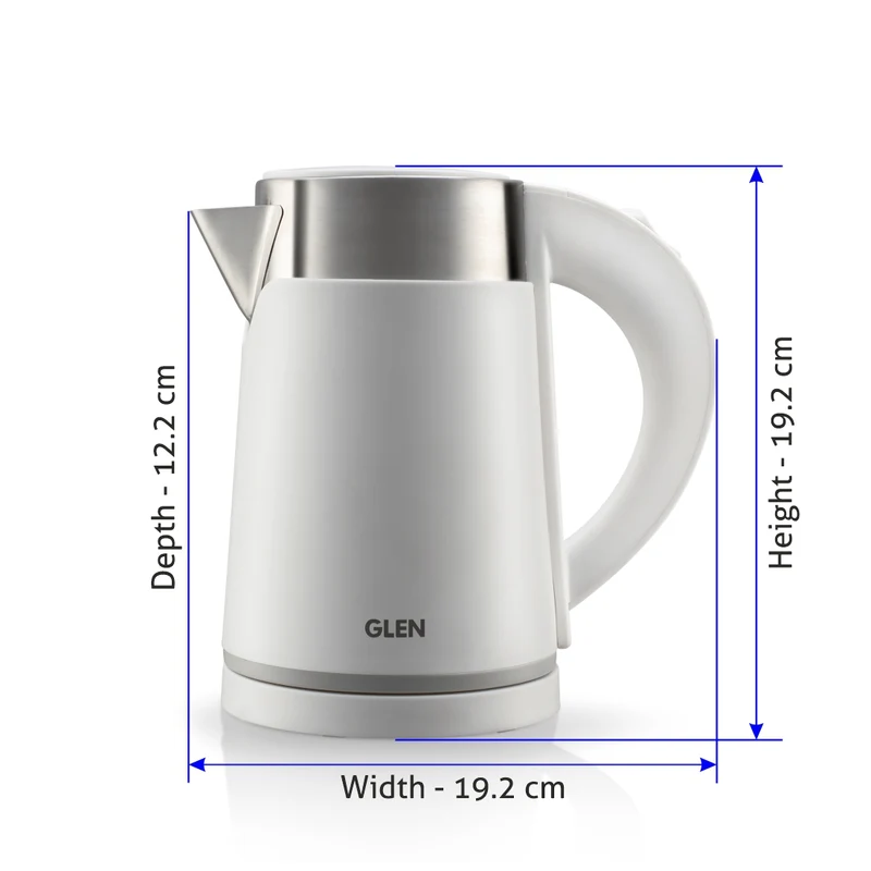 Glen Electric Kettle 0.8 Litre , 800 W - White/Red/Black (9004) - Image