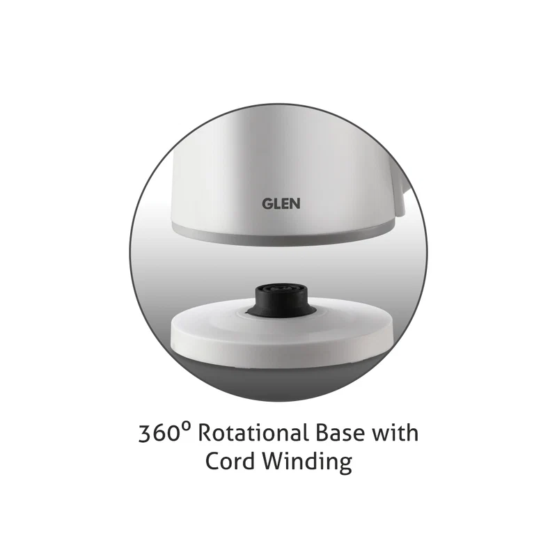 Glen Electric Kettle 0.8 Litre , 800 W - White/Red/Black (9004) - Image