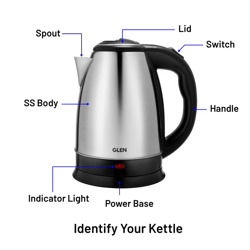 Glen Electric Kettle 1.8 Litre Stainless Steel 1350 W - Silver (9002) - Image