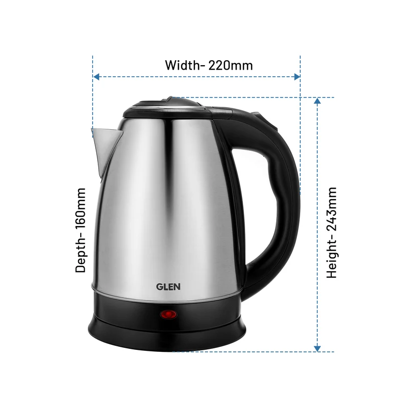 Glen Electric Kettle 1.8 Litre Stainless Steel 1350 W - Silver (9002) - Image