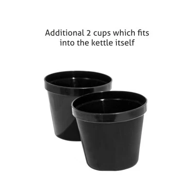 Glen Electric Travel Kettle 0.5 Litre Stainless Steel 2 Plastic cups1000 W (9013) - Image