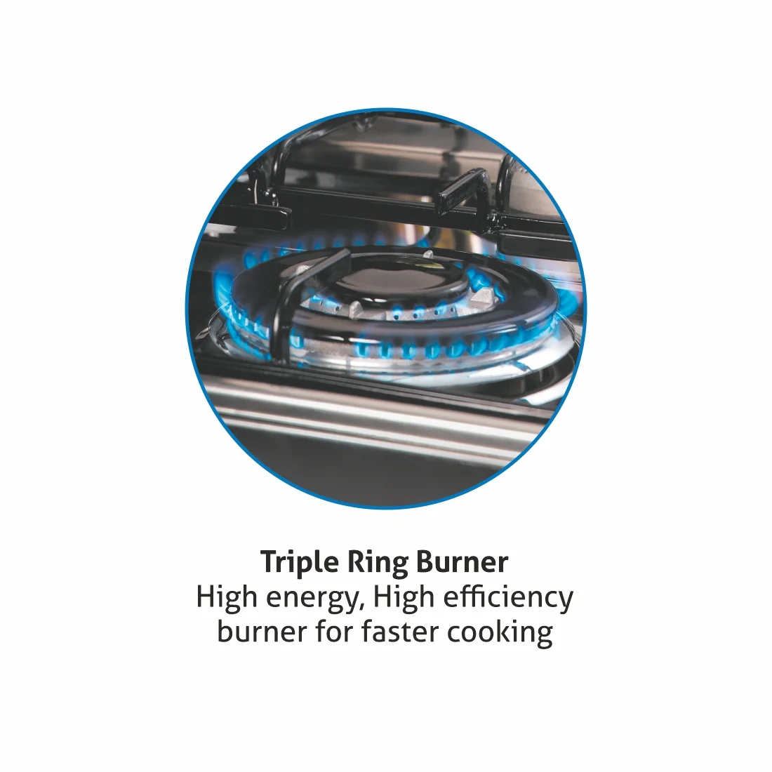 Glen Cooking Range Stainless Steel Gas Grill, Gas Oven 1 Triple Ring, 3 Alloy Burners Auto Ignition (2012PLTRAI) - Image