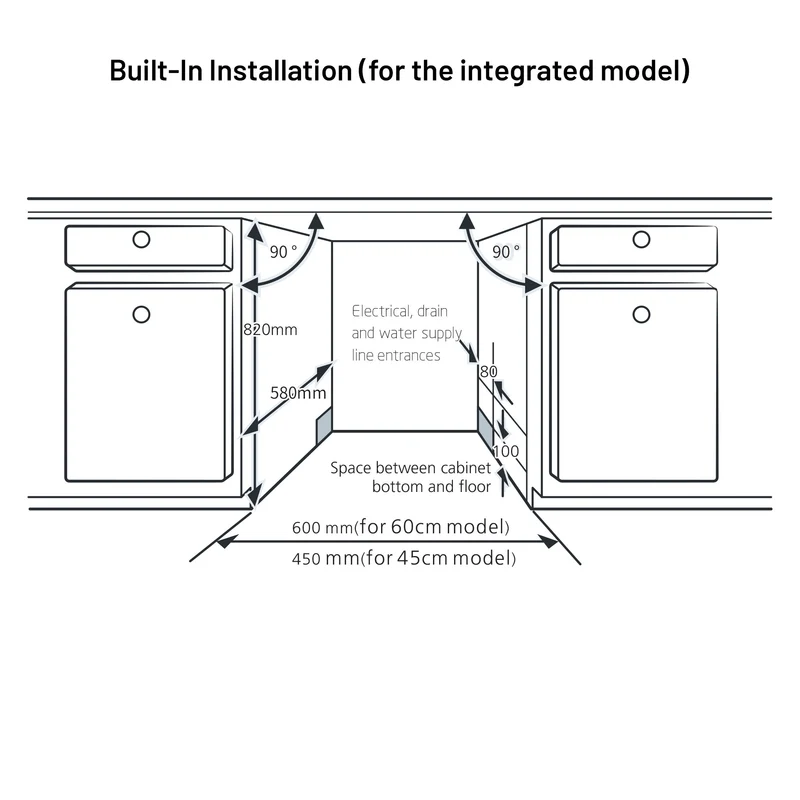 Glen Free Standing Dishwasher 12 Place Setting SS Panel Electronic Controls (DW-5201FS) - Image