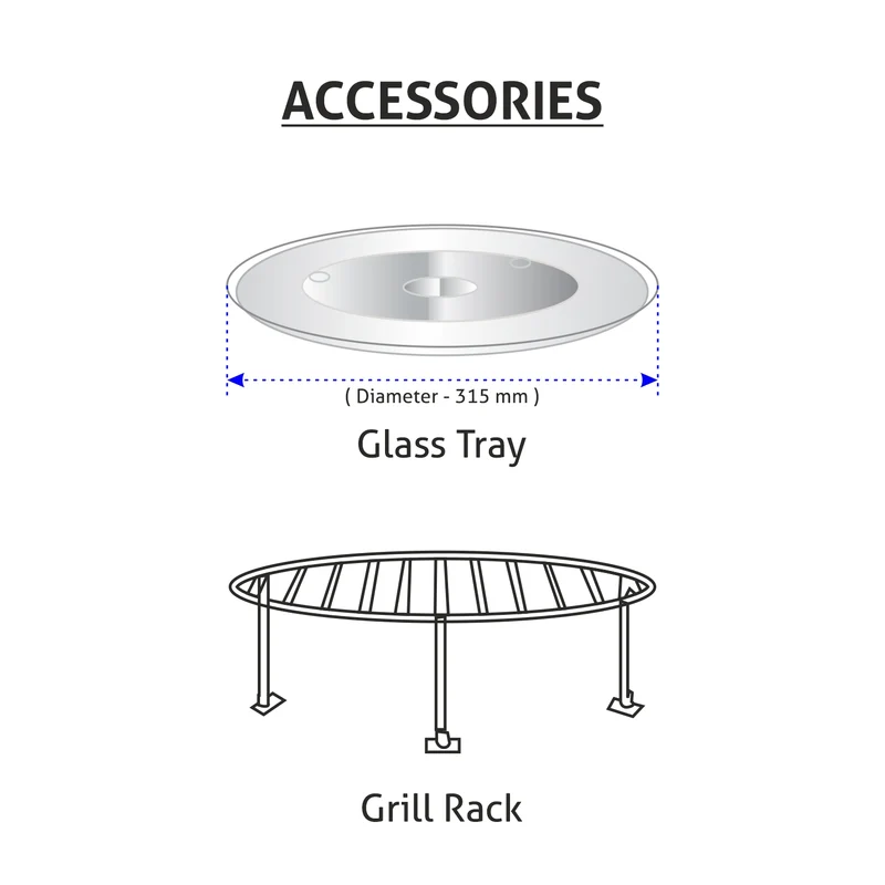 Glen Built-In-Microwave with Grill Glass Touch Control Capacity 25 Ltr (MO 671) - Image