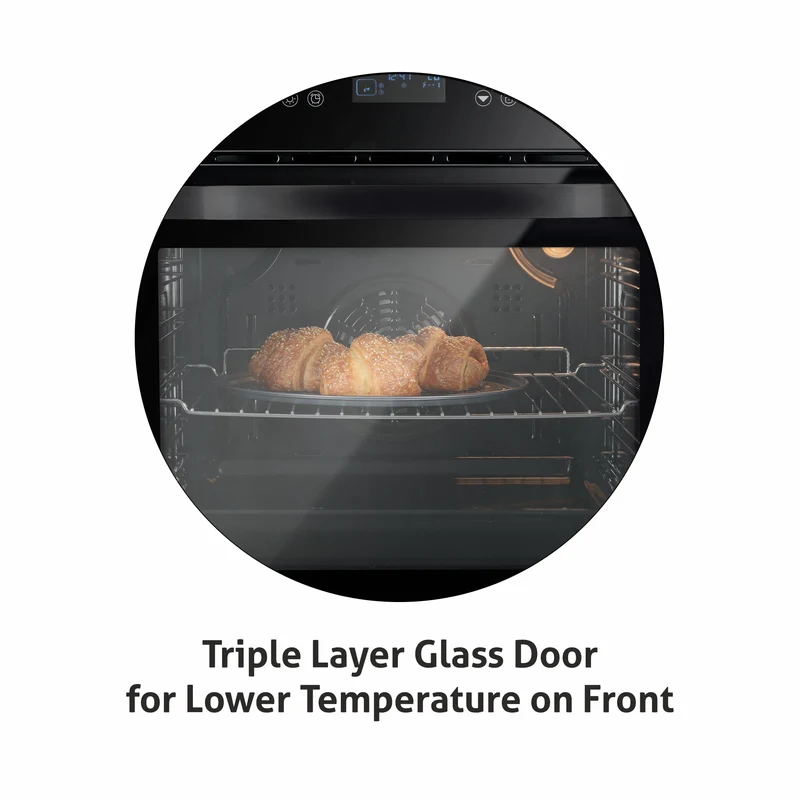 Glen Built in Oven Motorised Rotisserie Turbo Fan 70Ltr with 12 Multi-functions (BO-652MRT) - Image