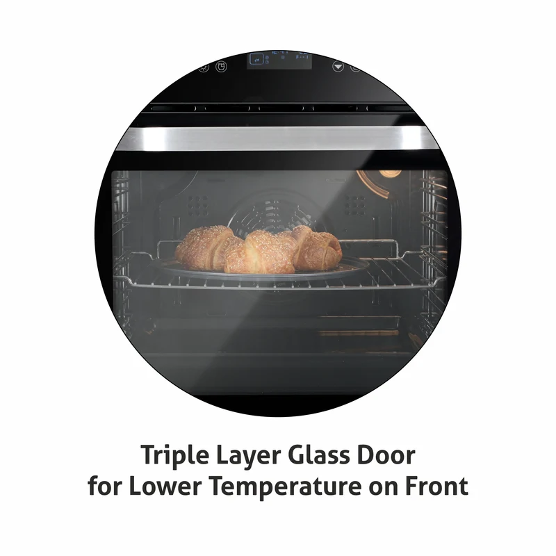 Glen Built in Oven Motorised Rotisserie Turbo Fan 70Ltr with 12 Multi-functions (BO-653MRT) - Image