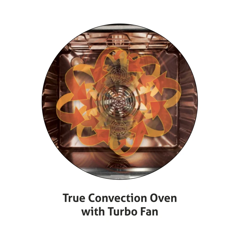 Glen Built in Oven Motorised Rotisserie Turbo Fan 70Ltr with 12 Multi-functions (BO-653MRT) - Image