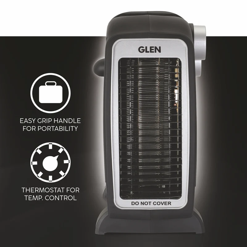 Glen Electric Fan Room Heater with 2 Heat Settings - Black/ Grey (HA7020FH) - Image