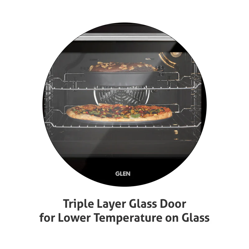 Glen Built in Oven Motorised Rotisserie Turbo Fan 70Ltr with 9 Multi-functions (651MRTBL) - Image