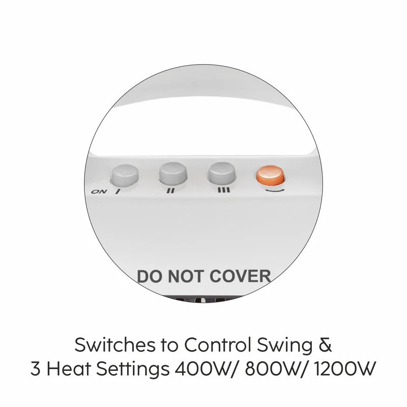 Glen Electric Carbon Room Heater with 3 Heat Settings - HA7016CH - Image