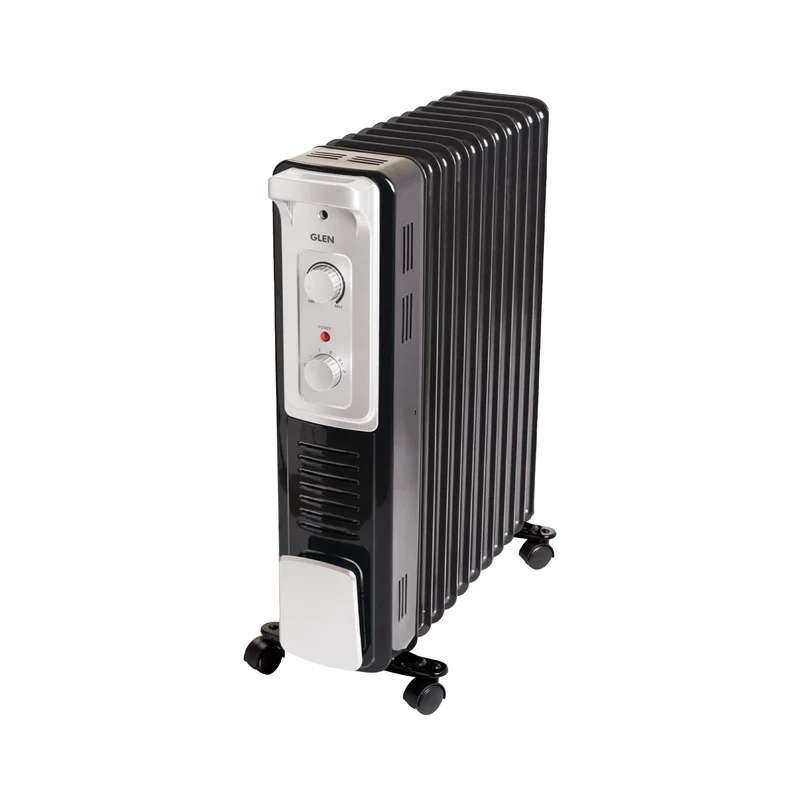 Glen Oil Filled Radiator Room Heater with Turbo Ceramic Fan Black (7015OR) - 9 Fin - Image