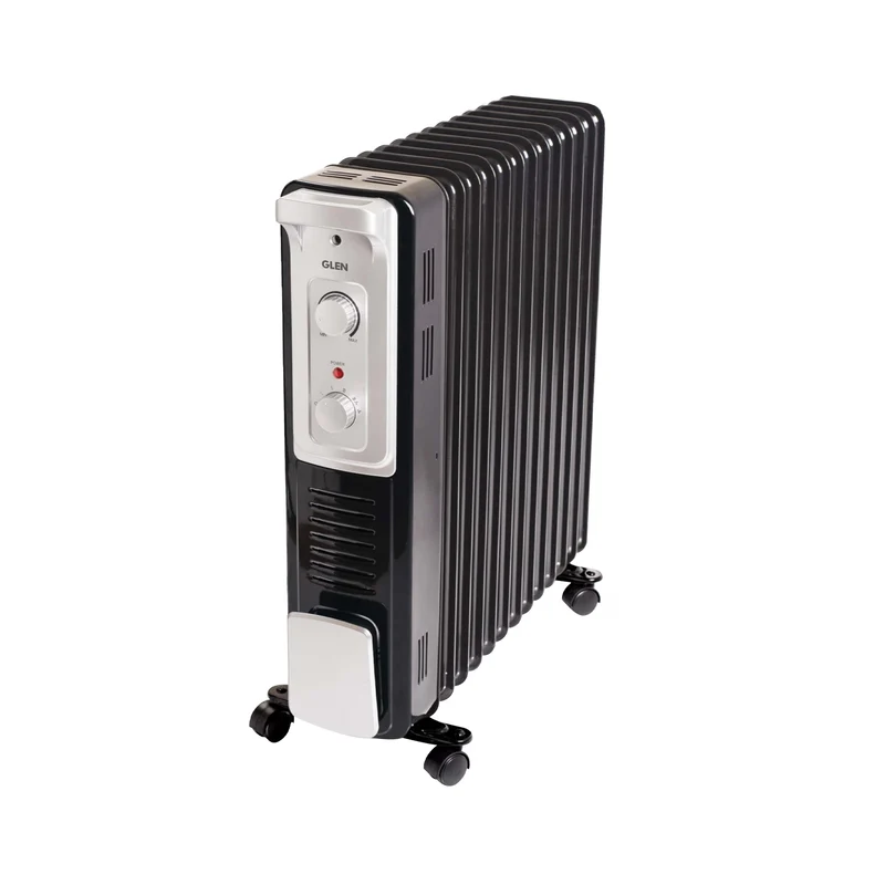 Glen Oil Filled Radiator Room Heater with Turbo Ceramic Fan Black (7015OR) - 9 Fin - Image