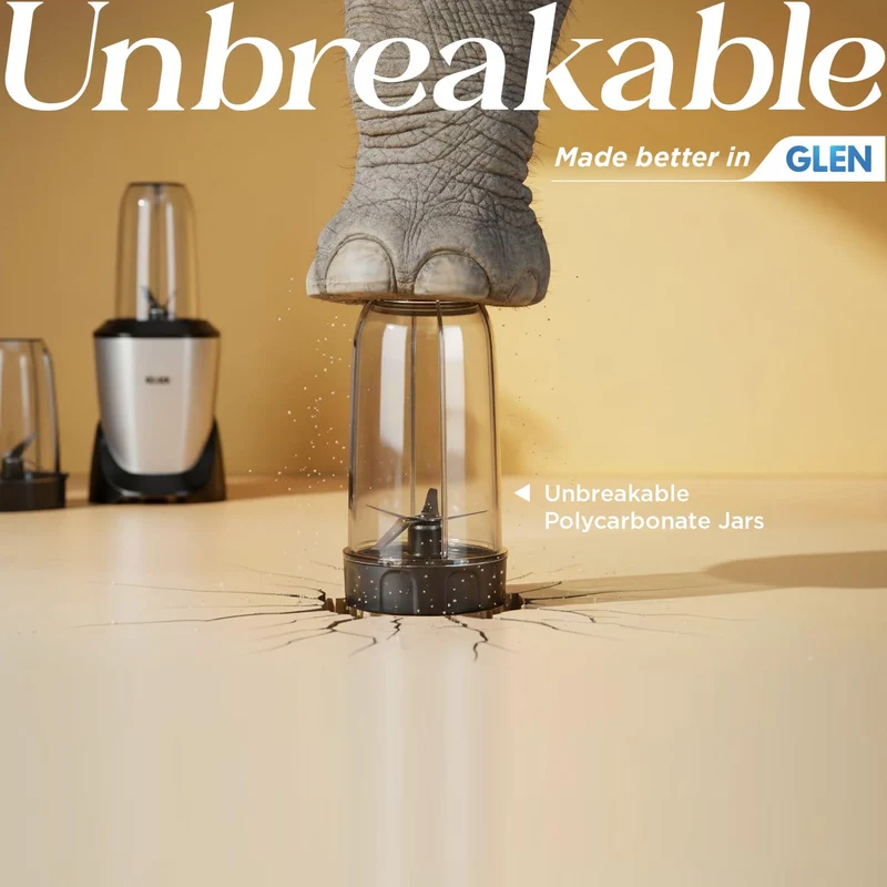 Glen Nutri Blender Mixer Grinder 900W | 2 Unbreakable Jars (1000ml + 800ml) | Dual SS Blades | Smoothie Maker / Mixer / Grinder - SA4048UT - Image