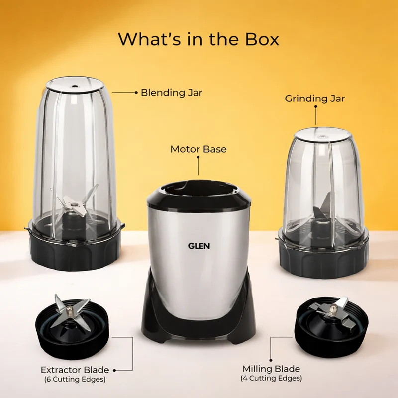 Glen Nutri Blender Mixer Grinder 900W | 2 Unbreakable Jars (1000ml + 800ml) | Dual SS Blades | Smoothie Maker / Mixer / Grinder - SA4048UT - Image
