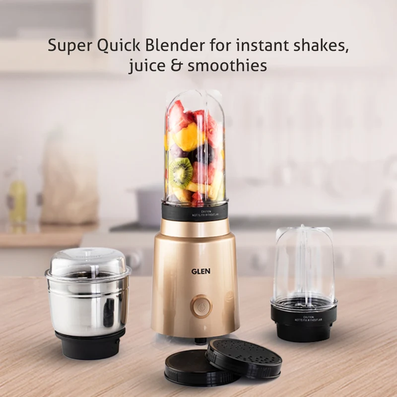 Glen Active-Blender Grinder, 350W, 20000 RPM Mixer, Grinder, Blender, 1 SS Grinder Jar, 2 Jars - Gold (4048 BG CG) - Image