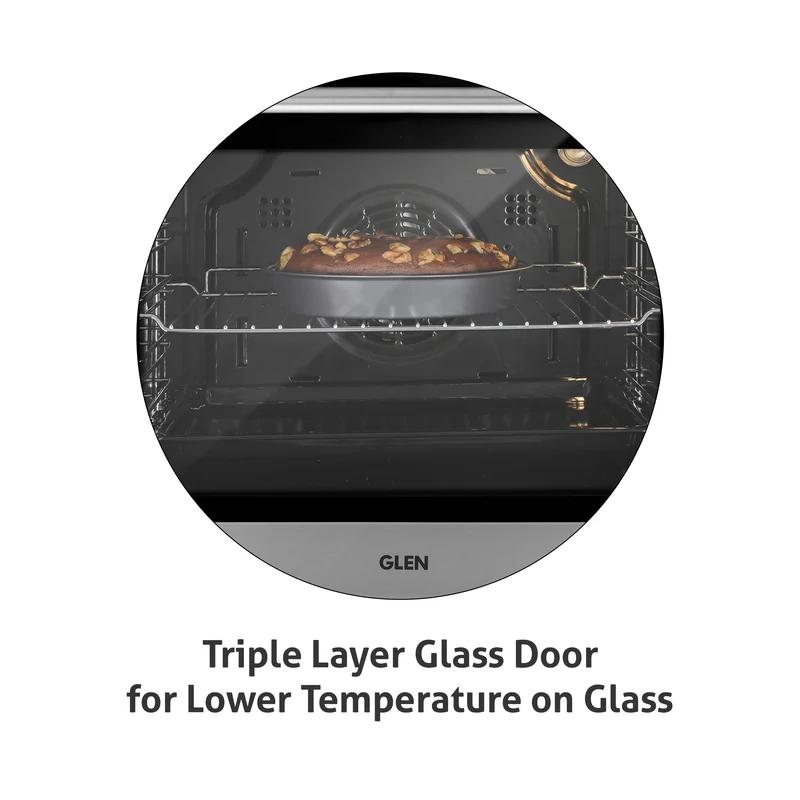 Glen Built in Oven Motorised Rotisserie Turbo Fan 70Ltr with 9 Multi-functions (651MRTSS) - Image