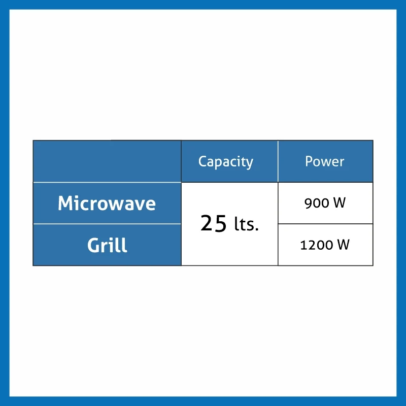 Glen Built In Microwave with Grill 25Ltr Glass Finish (MO 676) - Image