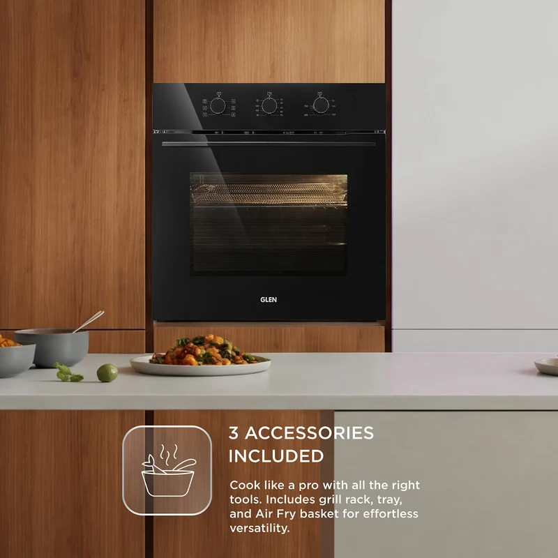 Glen Built in Oven Air Fryer 60Ltr with Convection Fan and 3 Control Knobs (BO662AF) - Image